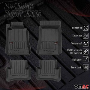 Mercedes C-Class W203 Floor Mat - Omac - Premium TPE - Black - '00-'07
